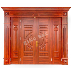 CỬA THÉP VÂN GỖ 4 CÁNH LUXURY KING BAC 01