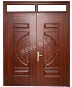 CỬA THÉP VÂN GỖ 2 CÁNH KING BAC 01