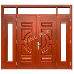 CỬA THÉP VÂN GỖ 4 CÁNH KING BAC 14