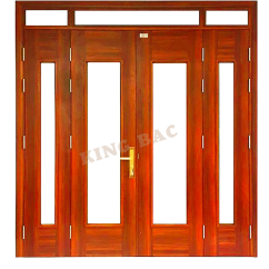 CỬA THÉP VÂN GỖ 4 CÁNH KING BAC 17