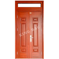 CỬA THÉP VÂN GỖ 2 CÁNH KING BAC 04