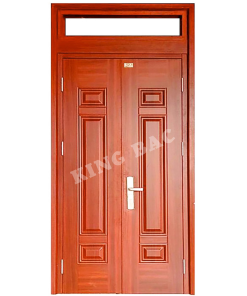 CỬA THÉP VÂN GỖ 2 CÁNH KING BAC 04
