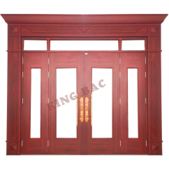 CỬA THÉP VÂN GỖ 4 CÁNH LUXURY KING BAC 07