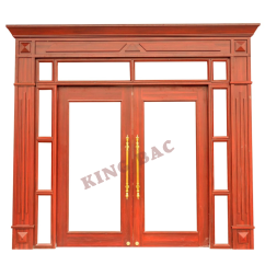 CỬA THÉP VÂN GỖ 4 CÁNH LUXURY KING BAC 08