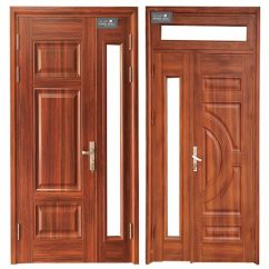 CỬA THÉP VÂN GỖ 2 CÁNH LỆCH KING BAC 02