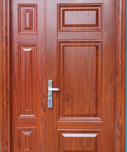 CỬA THÉP VÂN GỖ 2 CÁNH LỆCH KING BAC 03