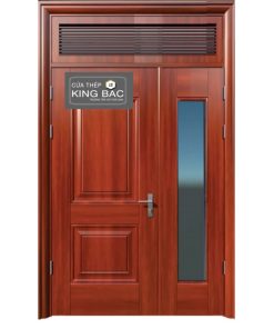 CỬA THÉP VÂN GỖ 2 CÁNH LỆCH KING BAC 05