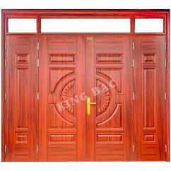 CỬA THÉP VÂN GỖ 4 CÁNH KINH BẮC 01