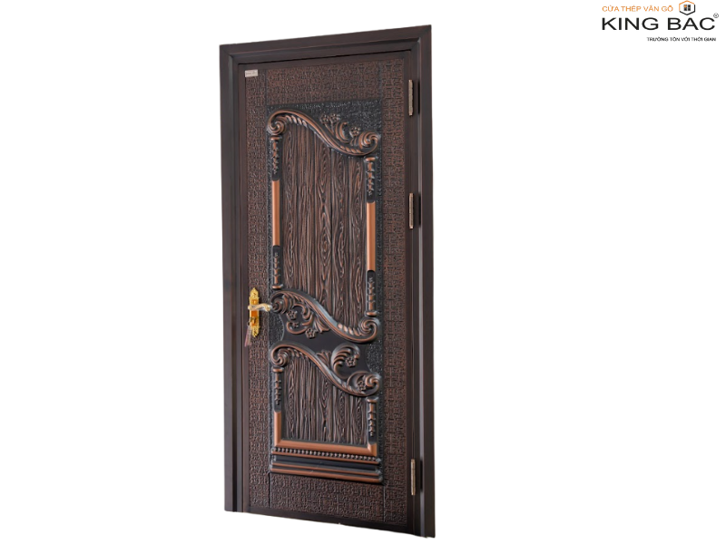 CỬA THÉP VÂN GỖ 1 CÁNH LUXURY 2 - Ảnh 3
