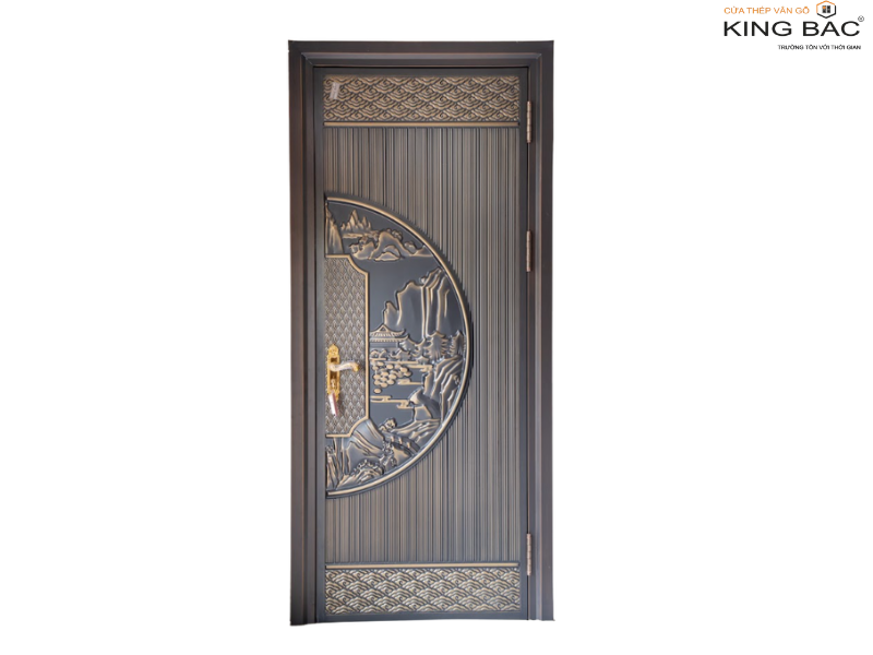 CỬA THÉP VÂN GỖ 1 CÁNH LUXURY 5