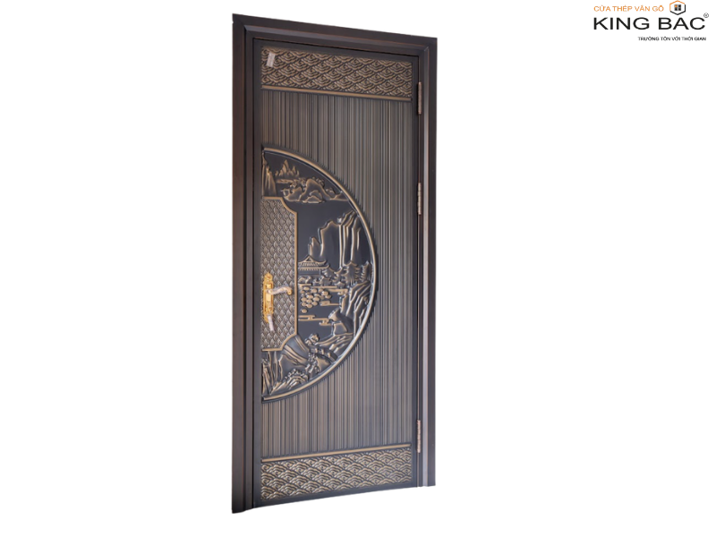 CỬA THÉP VÂN GỖ 1 CÁNH LUXURY 5 - Ảnh 3
